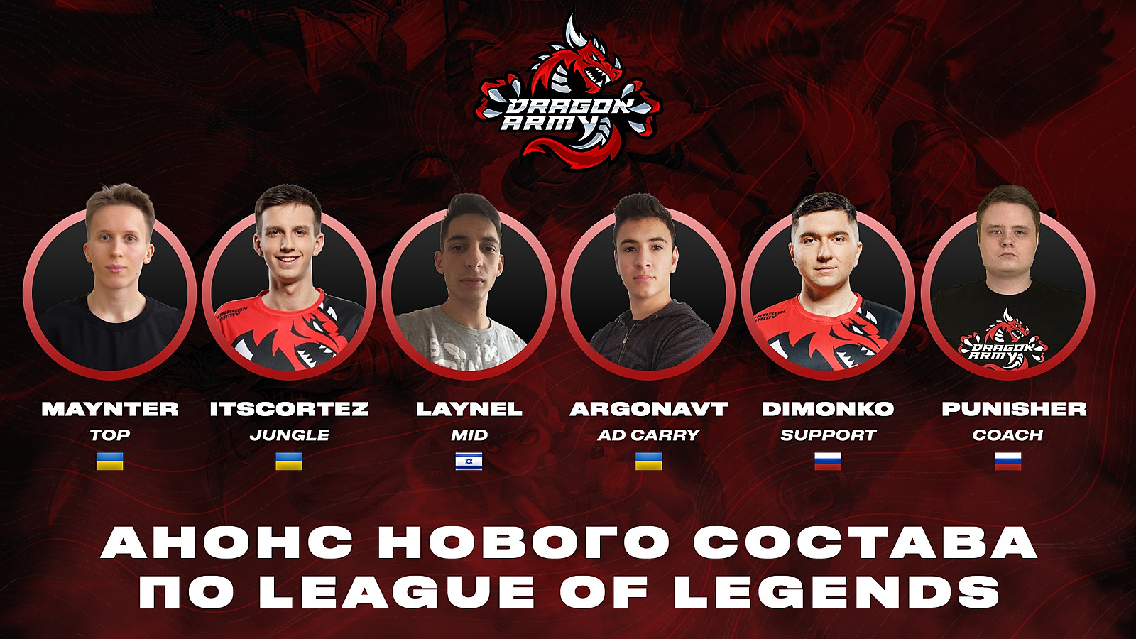 Dragon Army представила обновленный состав по League of Legends — Escorenews