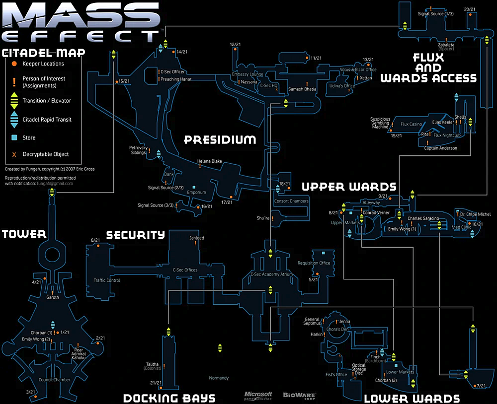 Карта хранителей в Mass Effect.