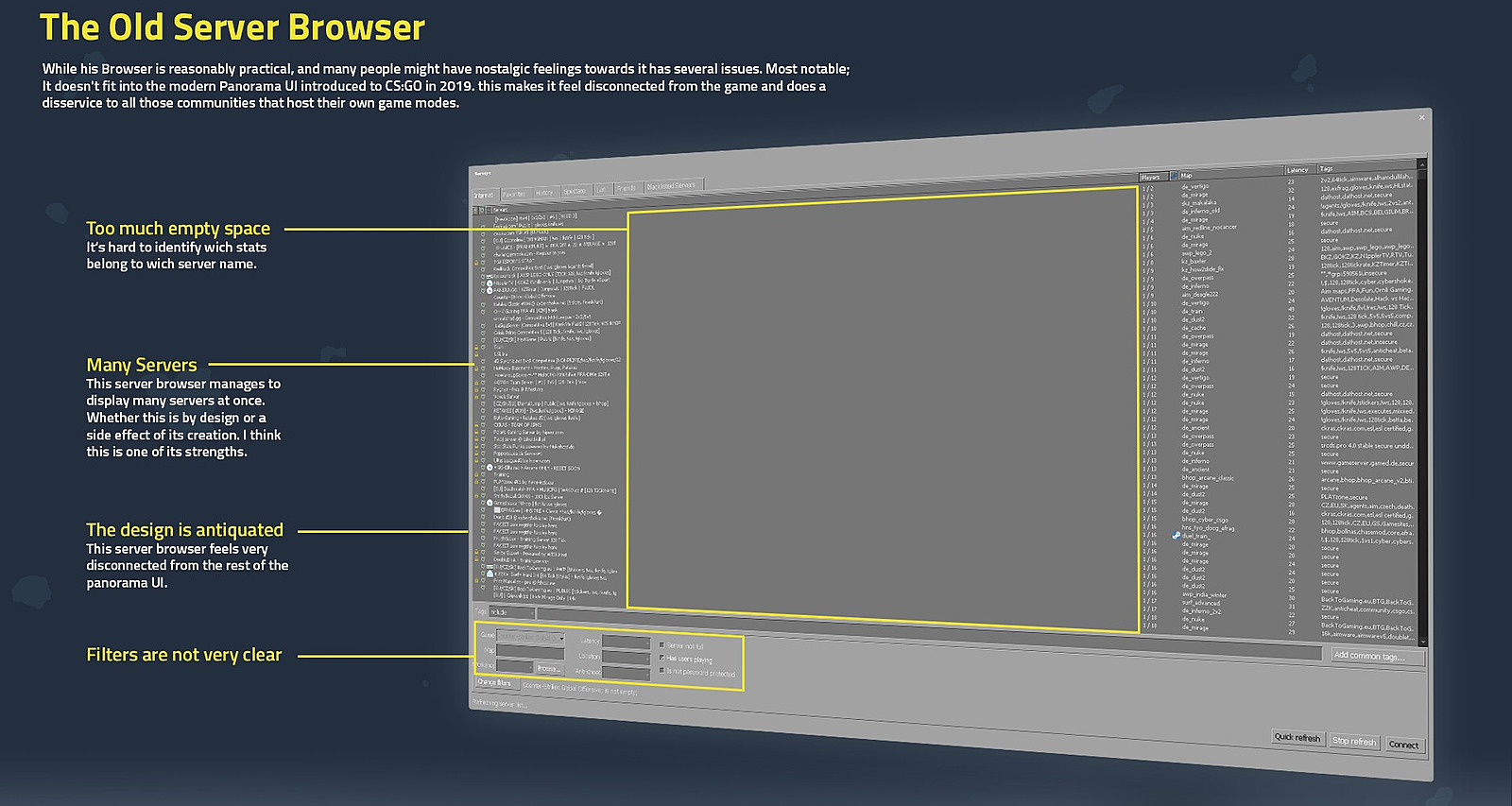 Фанат CS:GO переработал браузер поиска серверов сообщества под стиль  PanoramaUI — Escorenews