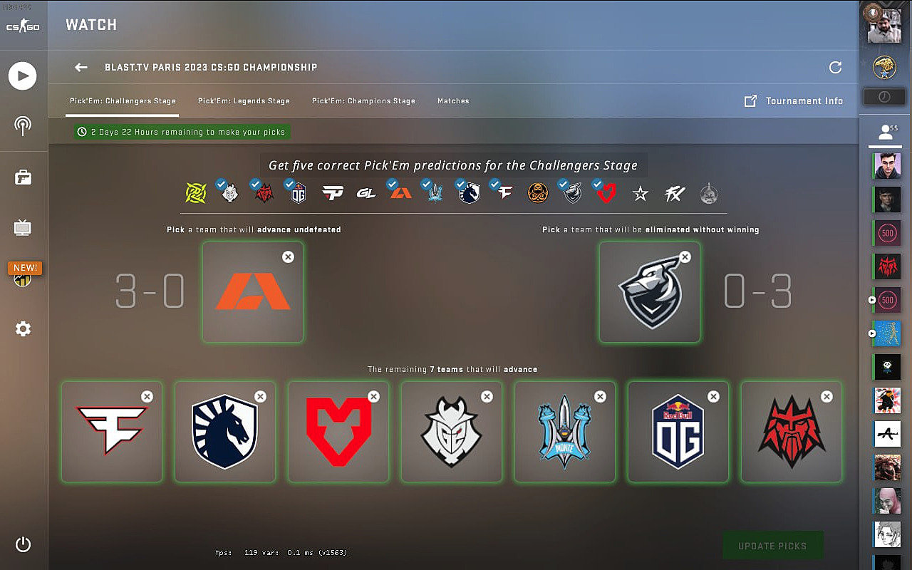 CS:GO BLAST Paris Major 2023 pro Pick'Ems predictions. How to get Diamond  Coin in Viewer Pass and get most souvenir skins? — Escorenews