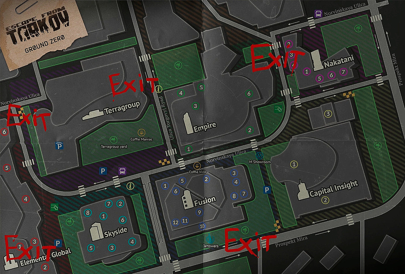 Ground Zero map, PMC and SCAV extracts. How to exit new map Ground Zero ...
